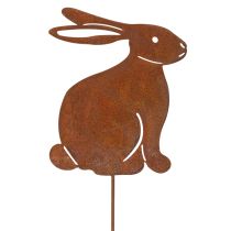 Product Metal garden stake rabbit, rustic eye-catcher for flower beds and flowers, 100cm, 2 pieces