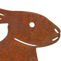 Product Metal Garden Stake Rusty Rabbit Rustic eye-catcher for flower beds and planters 100cm 2 pieces