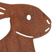 Product Easter bunny garden stake made of metal for stylish spring decoration outdoors, 80cm, 4 pieces