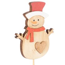 Product Wooden snowman stakes for flower decorations, Christmas, 31cm, 12 pieces