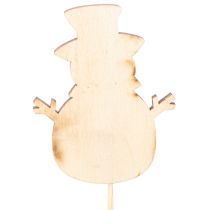 Product Wooden snowman stakes for flower decorations, Christmas, 31cm, 12 pieces