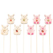 Product Decorative wooden garden stakes, piglet style, 31cm, 16 pieces