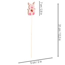Product Decorative wooden garden stakes, piglet style, 31cm, 16 pieces