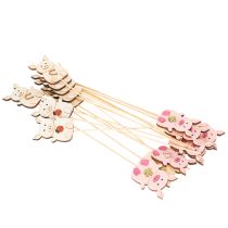 Product Decorative wooden garden stakes, piglet style, 31cm, 16 pieces