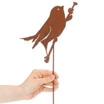 Product Bird garden stake, rusted metal decorative stake, 52cm