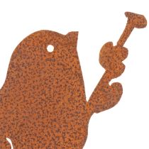 Product Bird garden stake, rusted metal decorative stake, 52cm