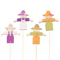 Product Wooden Scarecrow Decorations, Assorted Colors, 30cm, 12 Pieces