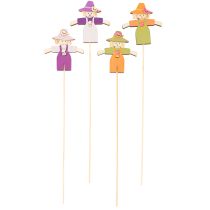 Product Wooden Scarecrow Decorations, Assorted Colors, 30cm, 12 Pieces