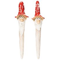Product Dwarf figurine for sticking, with long beard and mushroom hat, decoration, 17cm, 2 pieces