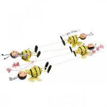 Product Flower plug bee with flower, metal decoration spring summer 4pcs