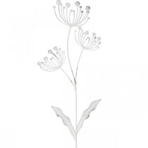 Product Spring decoration, deco plug flower shabby chic white, silver L87cm W18cm