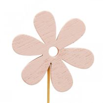Flower plug wooden decorative plug flower colored 6.5cm 12pcs
