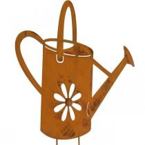 Flower plug watering can, garden plug made of metal, rust decoration L39cm