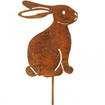 Product Garden decoration, rusty Easter bunny, flower stake, metal, 7×9cm, 6 pieces