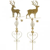 Deco plugs reindeer gold antique look H58cm 2pcs