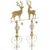 Deco plugs reindeer gold antique look H58cm 2pcs