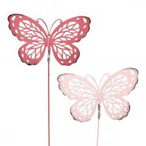 Product Garden stake butterfly metal pink H30cm 6pcs
