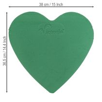 Product Floral foam heart 38×36.5cm wet floral foam green 2 pieces