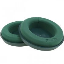 Floral foam ring with pad for arrangement green Ø24cm 2pcs