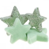 Scatter decoration Christmas stars scatter stars green Ø4/5cm 40p