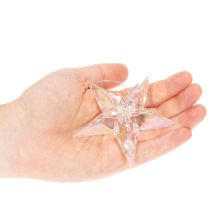 Product Decorative star ornaments, iridescent clear acrylic, Christmas tree decorations, 9cm, 6 pieces