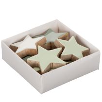 Product Wooden star decoration set for table and windowsill, 5cm, 9 pieces