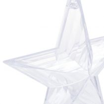 Star plastic clear to hang 12cm 3pcs