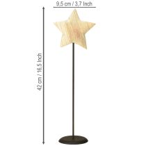 Product Wooden Star Centrepiece Christmas Natural Wood H42cm