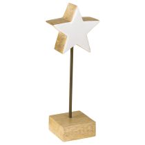 Product Wooden star white wooden stars for standing H23cm 2 pcs