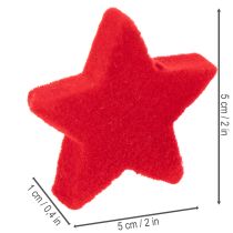 Product Small decorative star, flocked scatter decoration, 5cm, 40 pieces