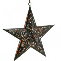 Christmas hanger star metal star black H25.5cm