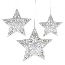Product Star silver to hang 8cm - 12cm 9pcs