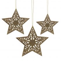 Product Star gold to hang 8cm - 12cm 9pcs