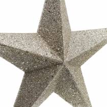 Product Glitter stars to hang champagne Ø21cm 3pcs