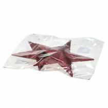 Product Decoration hanger glitter star burgundy 21cm 2pcs