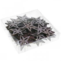 Product Deco wood stars purple poinsettias self-adhesive 4cm mix 36pcs