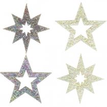 Product Decorative stars for handicrafts yellow, brown foam rubber 4cm 36pcs
