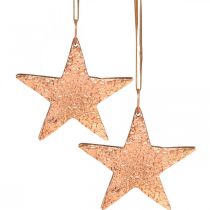 Product Copper star to hang, Christmas tree decoration, metal pendants 8 × 9cm 2pcs