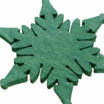Product Scattered Christmas star green, white assorted 4cm 72p