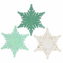 Product Scatter decoration Christmas star green, white assorted 4cm 72 pcs