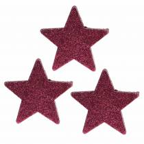 Product Scatter decoration glitter star 6.5cm pink 36 pcs