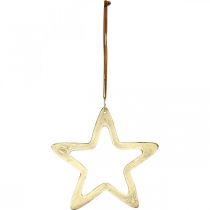 Product Christmas pendant, star decoration for Advent, decoration star golden 14 × 14cm