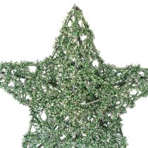 Product Decorative green wire star set, two sizes, 10cm, 12 pieces