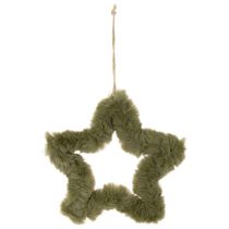 Product Faux fur star pendants, plush, for windows and doors, 21cm, 4 pieces