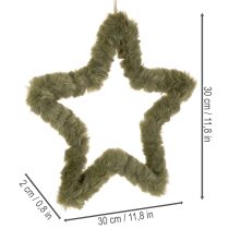 Product Hanging star, faux fur, for doors and windows, 30cm, 3 pieces