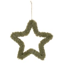Product Hanging star, faux fur, for doors and windows, 30cm, 3 pieces