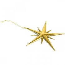 Product Christmas decoration star pendant golden W11.5cm 16 pcs