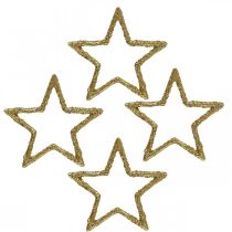 Scatter decoration Christmas stars golden glitter Ø4cm 120p