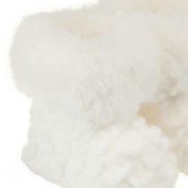 Product Boots with fur booties Christmas tree decoration white 7cm 2pcs