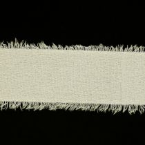 Product Chiffon ribbon cream fabric ribbon with fringes 40mm 15m